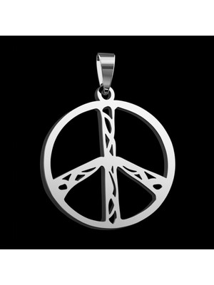 TabiTela 925 Ayar gümüş kolye barış işareti   SM7909