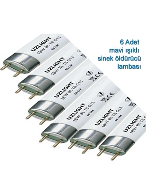 Uzlight  6 Adet Elektrikli Sinek Öldürücü Mor Işıklı Lambası 900481