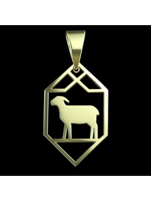 TabiTela 8 ayar altın kolye ucu koyun   GM8004 1 gr