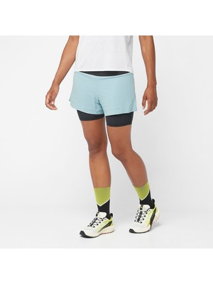 Salomon Sense Aero 2in1 Kadın Koşu Şortu Mavi