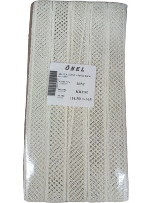 Dantel Polyester Güpür Bant Krem 14,50 Metre En 3 cm ON-1652-KR
