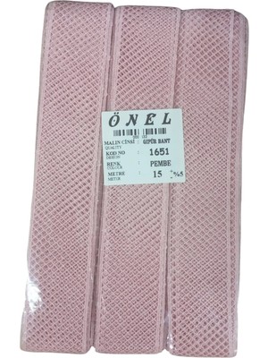 Dantel Polyester Güpür Bant Pembe 15 Metre En 3 cm ON-1651-P