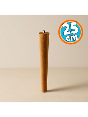 Sehpa Masa Ayağı Ham Doğal Ahşap Kahverengi Boyalı Mobilya Kanepe Modern Bohem Ayakları 25 cm