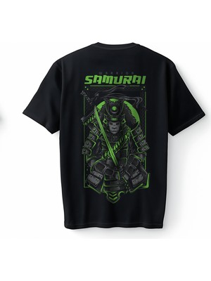 Bumeta Neon Samurai Warrior Samuray Oversize Unisex Tişört T-Shirt