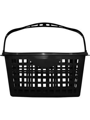 Alışveris Plastik Market Sepeti 28 Lt Tekerlekli Siyah