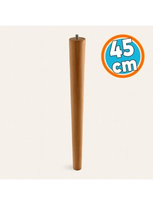 Kahverengi Boyalı Sehpa ve Masa Için Bohem Tarz Ahşap Mobilya Ayağı Aksesuar Ayakları Silindir 45 cm