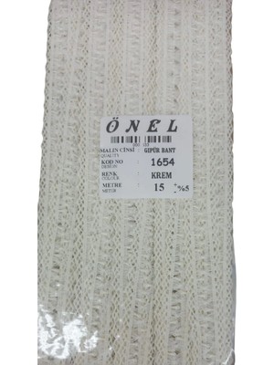 Dantel Polyester Güpür Bant Krem 15 Metre En 3 cm ON-1654-K