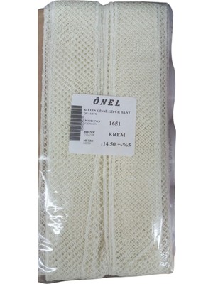 Dantel Polyester Güpür Bant Krem 14,50 Metre En 3 cm ON-1651-KR