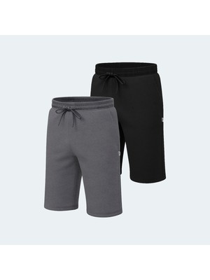 Slazenger NUKE 2 li Set Erkek  Siyah - Koyu Gri Şort