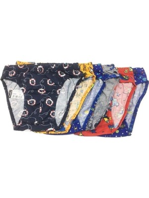 Erkek Çocuk Desenli 6 Lı Paket Slip Külot