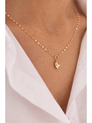 Minimal Kalpli 14 Ayar Altın Kolye