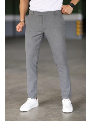 Bürke Erkek Okul Grisi Renk Italyan Kesim Slimfit Kumaş Pantolon
