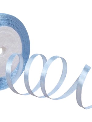 Saten Kurdele 6 mm Bebe Mavisi 5 Metre