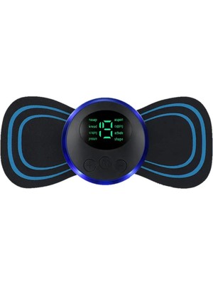 Skygo 8 Modlu Mini Şarjlı Kelebek LCD Ekran Ems Boyun Omuz Kol Sırt Elektrikli Masaj Bantı Kas Stimülatörü