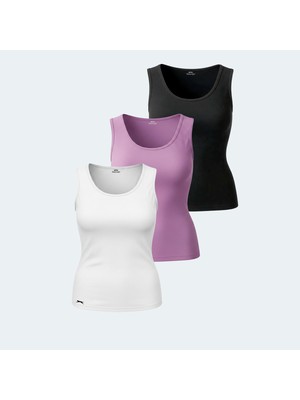 Slazenger VATIK 3 lü Set Kadın  Beyaz - Siyah - Lila Atlet
