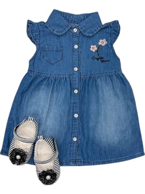 Ayakkabısı Tüllü Kot Elbise Mavi