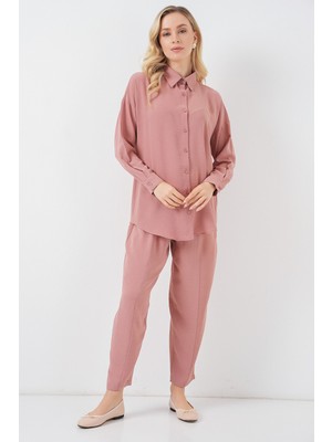 6593 Oversize Ikili Takım - Pudra