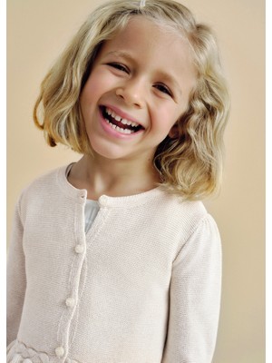 04-10 Yaş Kız Çocuk Mayoral Bej Örme Hırka - Bej