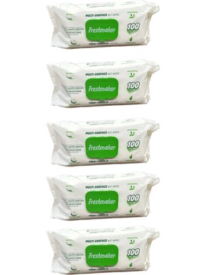 Freshmaker Karbonat ve Beyaz Sirke Katkılı Yüzey Temizlik Islak Havlusu - 100'LÜ 5 Paket