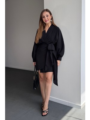 Nicky Modal Kruvaze Bağlamalı Elbise