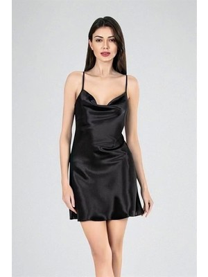 Bicomi Kısa Gecelik Degaje Siyah 7740
