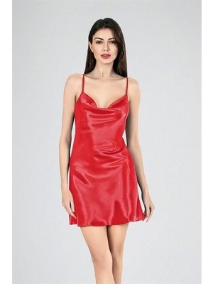 Bicomi Kısa Gecelik Degaje Kırmızı 7740