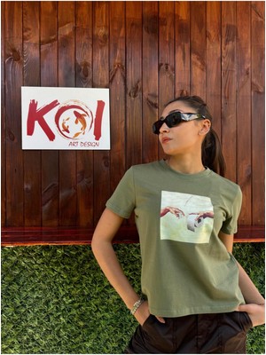 Wc Dollar / Kadın Haki Renk T-Shirt