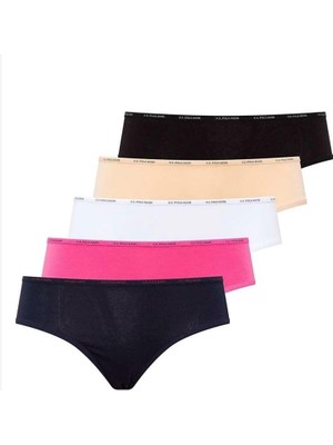 U.s. Polo Assn. Kadın Çok Renkli 5'li Yüksek Bel Slip