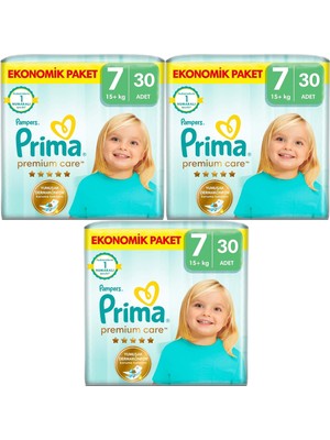 Prima Premium Care Bebek Bezi Beden:7 (15+Kg) Xxx Large 90 Adet Ekonomik Fırsat Pk