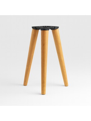 Bohem 3'lü Sehpa Ayak Seti 50 cm Kahverengi Doğal Ahşap Boyalı Silindir Masa Ayağı Ayakları Aksesuar