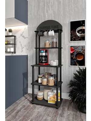 Ravilo Lungo Dekoratif Kahve Standı Çok Amaçlı Dolap Siyah