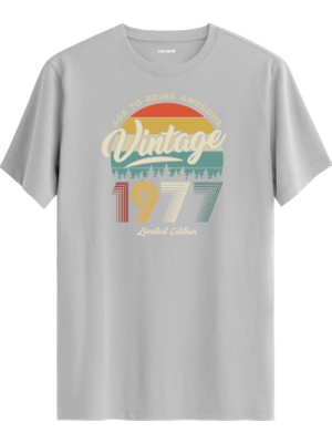 Colermi Vintage Tişört Nostalji 1978 Doğum Tarihli Bisiklet Yaka  Basic Tişört Vintage Tasarım Tişört