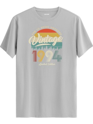 Colermi Vintage Tişört Nostalji 1994 Doğum Tarihli Bisiklet Yaka  Basic Tişört Vintage Tasarım Tişört