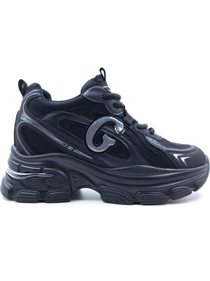 Guja G25K450 Gizli Topuk Kadın Siyah Sneaker Spor Ayakkabı