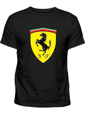 Sarı Zemin At Logolu Pamuklu Tshirt