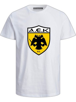 Aek Athens F.c. Baskılı Pamuklu T-Shirt