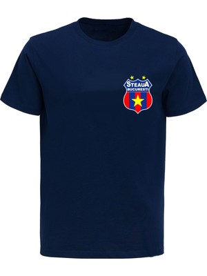 Steaua București (Fcsb) Küçük Logo Baskılı Pamuklu Tshirt