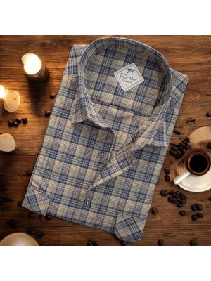 Eren Style Linen Keten Klasik Uzun Kollu İki Cepli Kapaklı Camel Baba Gömleği (Regular Kalıp)