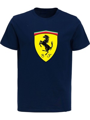 Sarı Zemin At Logolu Pamuklu Tshirt