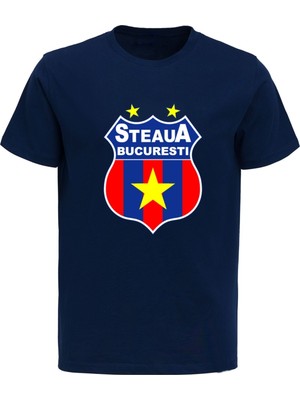 Steaua București (Fcsb) Büyük Baskılı Pamuklu Tshirt