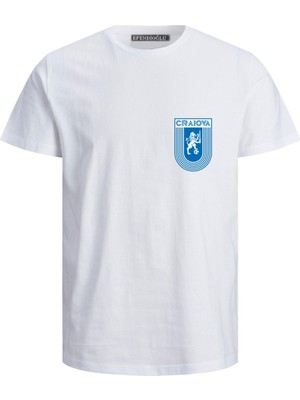 Universitatea Craiova 1948 Kulüp Logo Baskılı Pamuklu Tshirt