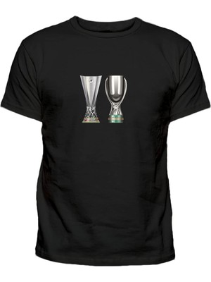 Uefa ve Süper Kupa Baskılı Pamuklu Erkek Regular Tshirt