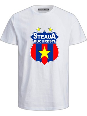 Steaua București (Fcsb) Büyük Baskılı Pamuklu Tshirt