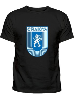 Universitatea Craiova Kulüp Büyük Baskılı Erkek Pamuklu Tshirt