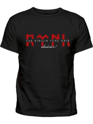 Atatürk'ün Sözü Taş Kırılır Tunç Erir Türklük Ebedidir Baskılı Pamuklu Tişört