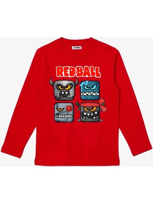 Red Ball Uzun Kol Çocuk Tişört Siyah Unisex Kesim
