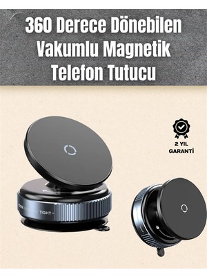 Çok Yönlü Döner Başlıklı Vakumlu Araç Telefon Standı - Sert Yollarda Stabil Kullanım