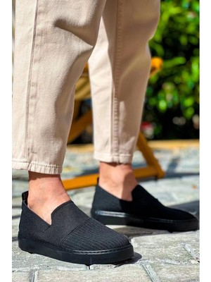 Yüksek Tabanlı Siyah Günlük Erkek Ayakkabısı