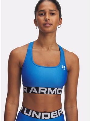 Under Armour 1383544-402-UA Hg Mid Branded Mavi Sporcu Sütyeni