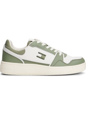 Tommy Hilfiger Beyaz - Haki Erkek Sneaker Tjm Retro Basket